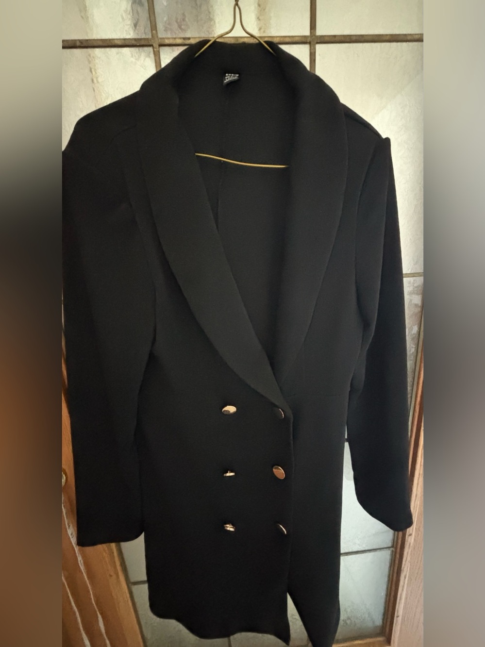 SHEIN BLACK PEACOAT 17” - 19” PTP